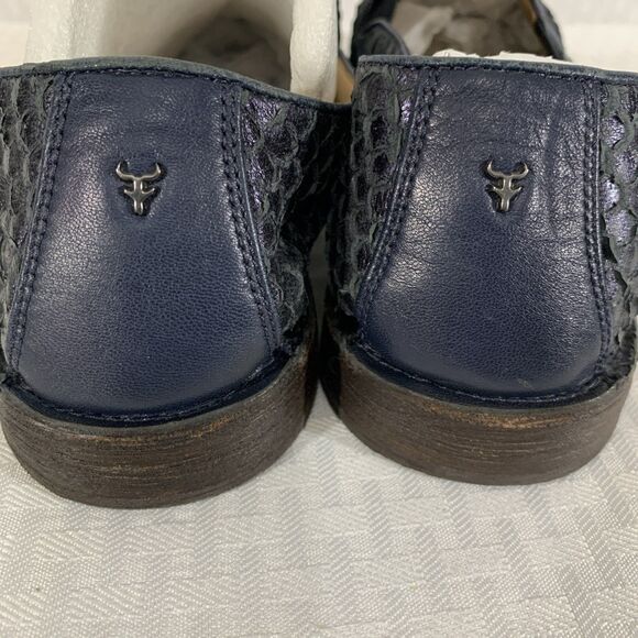 Trask Ali Loafers Flats Navy Snake Skin Womens 9 - Picture 3 of 7